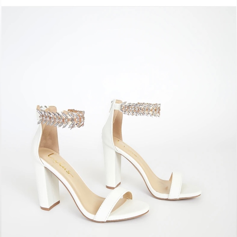 Mylan White Ankle Strap Heels Lulus